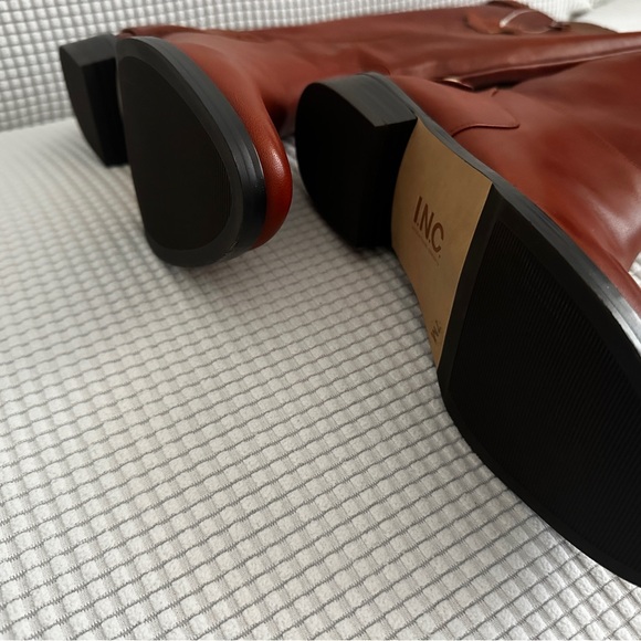 INC International Concepts Cognac Leather Knee-High Women's Riding Boots Aleah - Picture 9 of 13